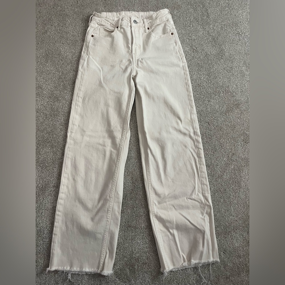 Old Navy Cream Wide Leg Jeans